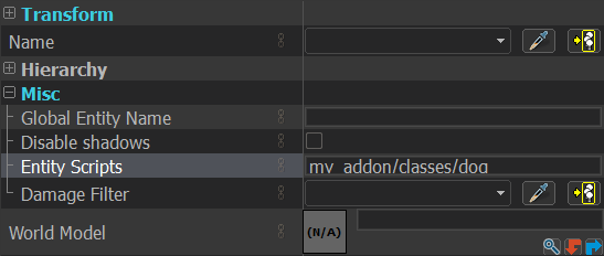 Entity Scripts Property